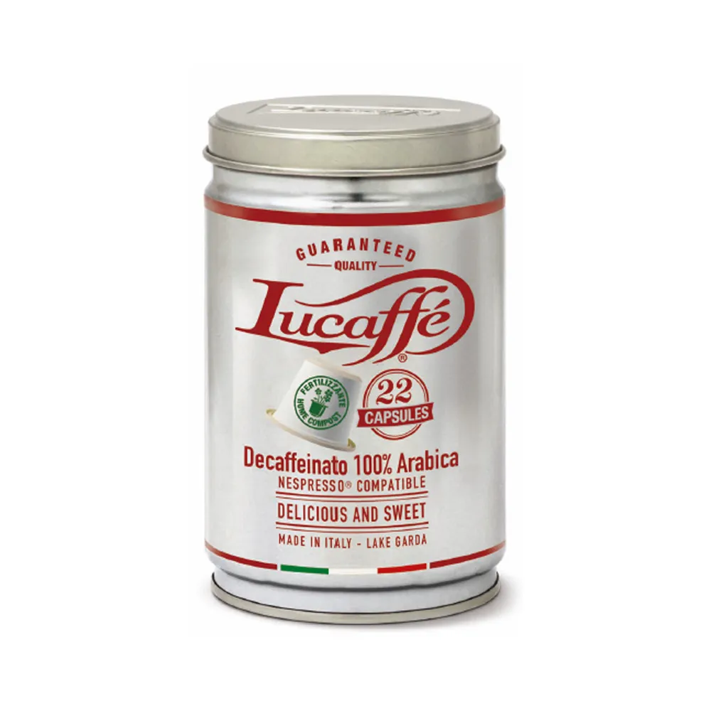 Lata Lucaffe Descafeinado 22 Cápsulas Compatibles con Nespresso