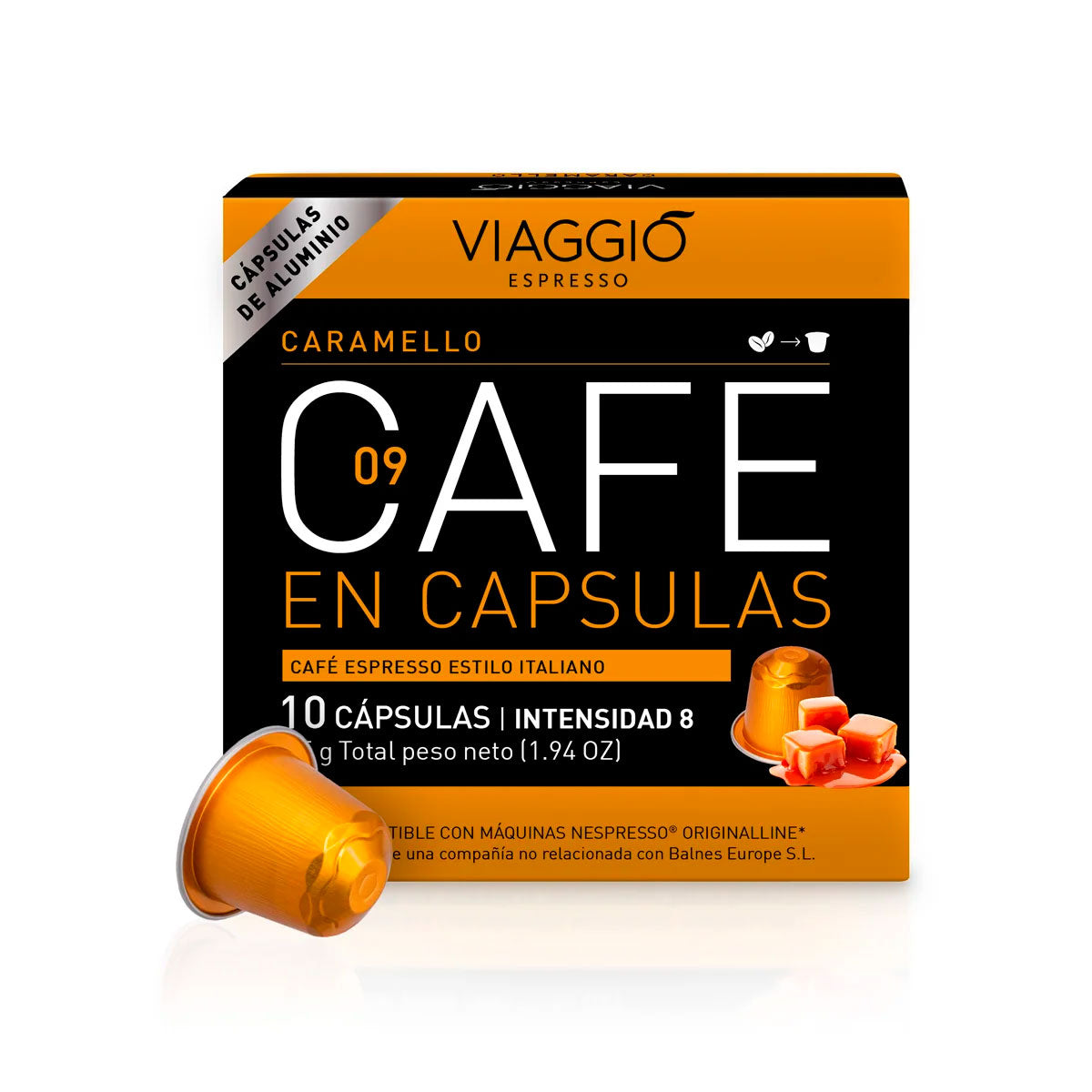 Viaggio Caramello - 10 Cápsulas Compatibles para Nespresso