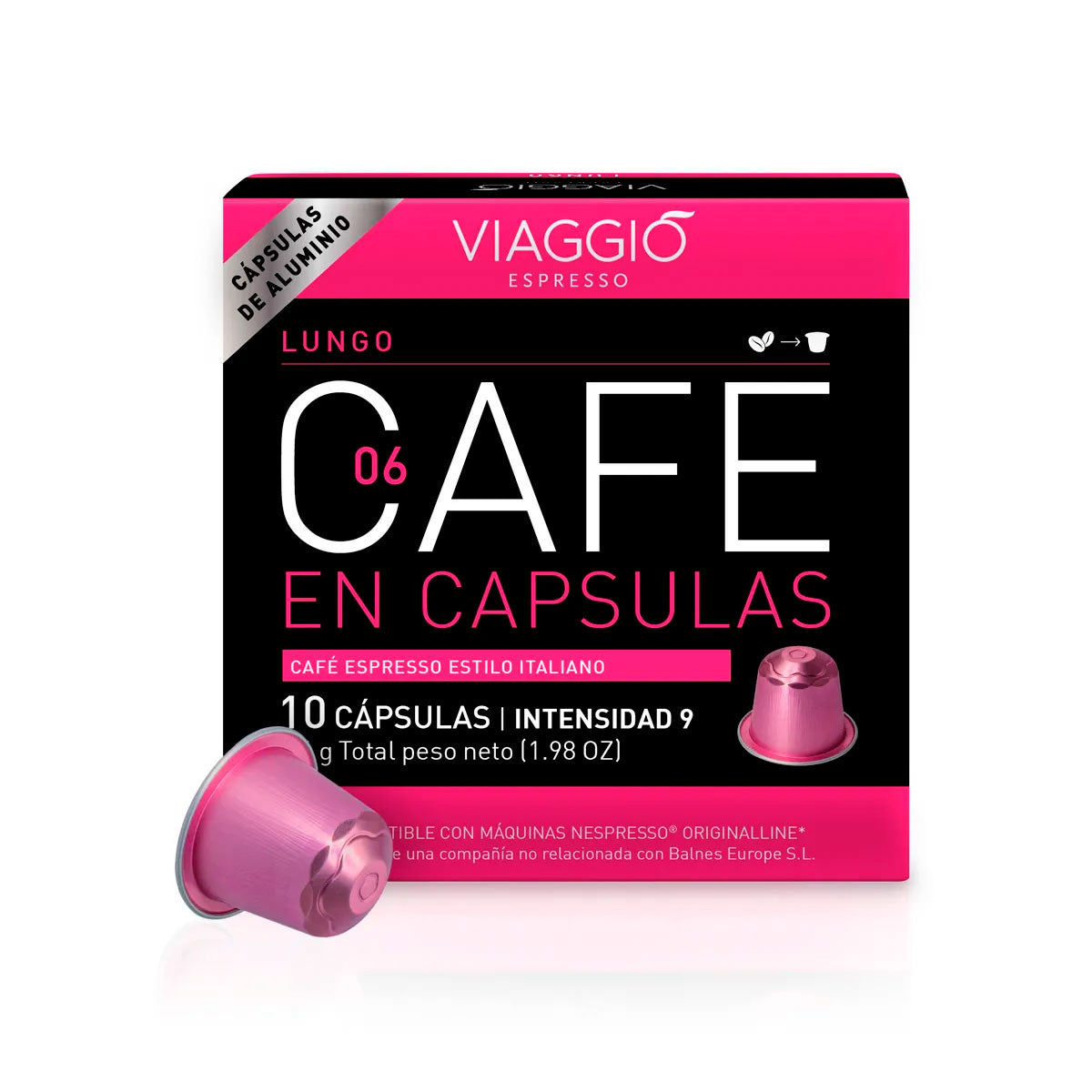 Viaggio Lungo - 10 Cápsulas Compatibles para Nespresso