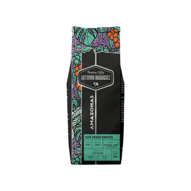 Vista frontal de Artidoro Rodríguez Grado Barista Amazonas 250 g grano entero