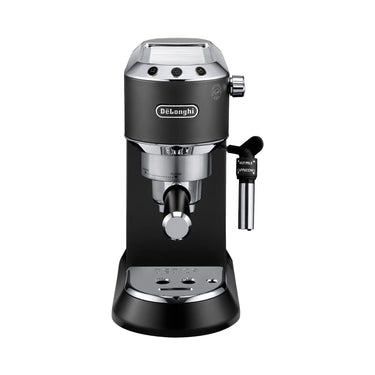 Vista frontal de la cafetera semiautomática Delonghi Dedica Style color negro