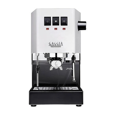 Vista frontal de la cafetera semiautomática Gaggia Classic EVO Pro color blanco