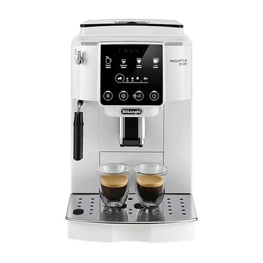 Vista frontal de la cafetera superautomática Delonghi Magnifica Start color blanco