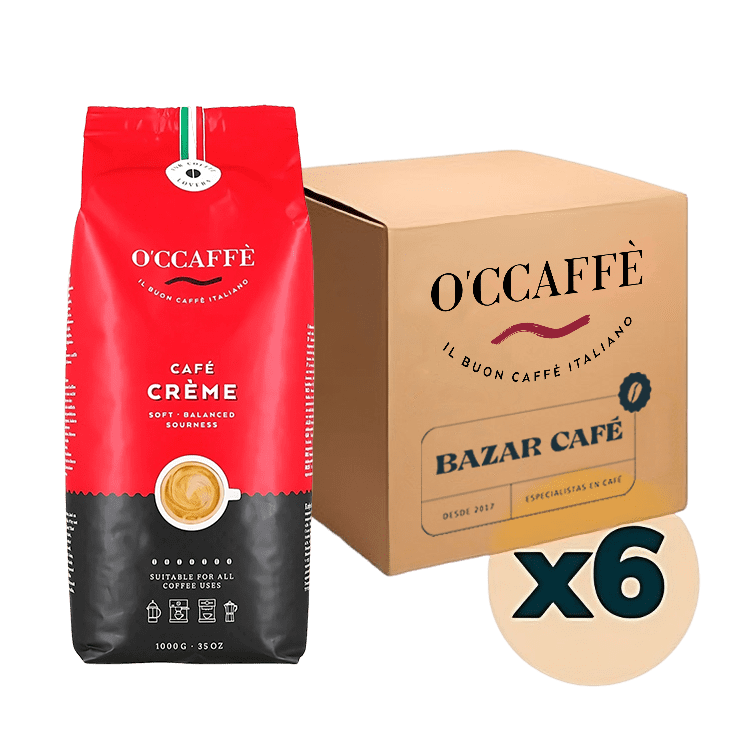 6 Kilos Occaffe Espresso Creme Rojo 1 kg Grano Entero