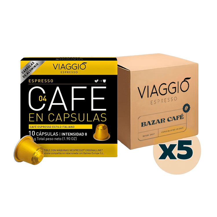 Viaggio Espresso - 50 Cápsulas Compatibles para Nespresso
