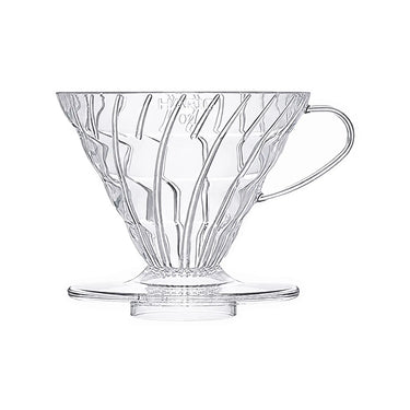 Vista frontal de Hario Dripper V60 de polipropileno (1-4 tazas)