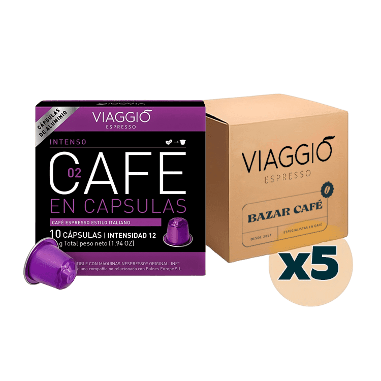 Viaggio Intenso - 50 Cápsulas Compatibles para Nespresso