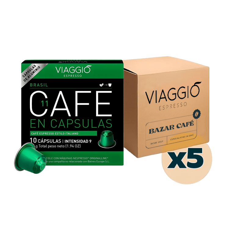 Viaggio Brasil - 50 Cápsulas Compatibles para Nespresso