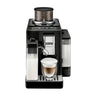Vista frontal de la cafetera superautomática Delonghi Rivelia color negro