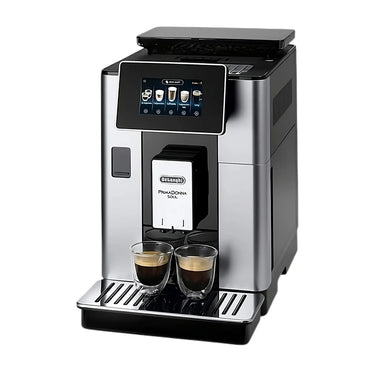 Vista lateral de la cafetera superautomática Delonghi Primadonna Soul