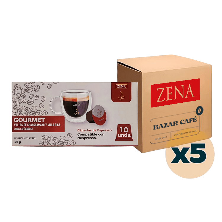 Café Zena Gourmet - 50 Cápsulas Compatibles para Nespresso