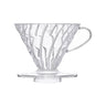 Vista frontal de Hario Dripper V60 de polipropileno (1-4 tazas)