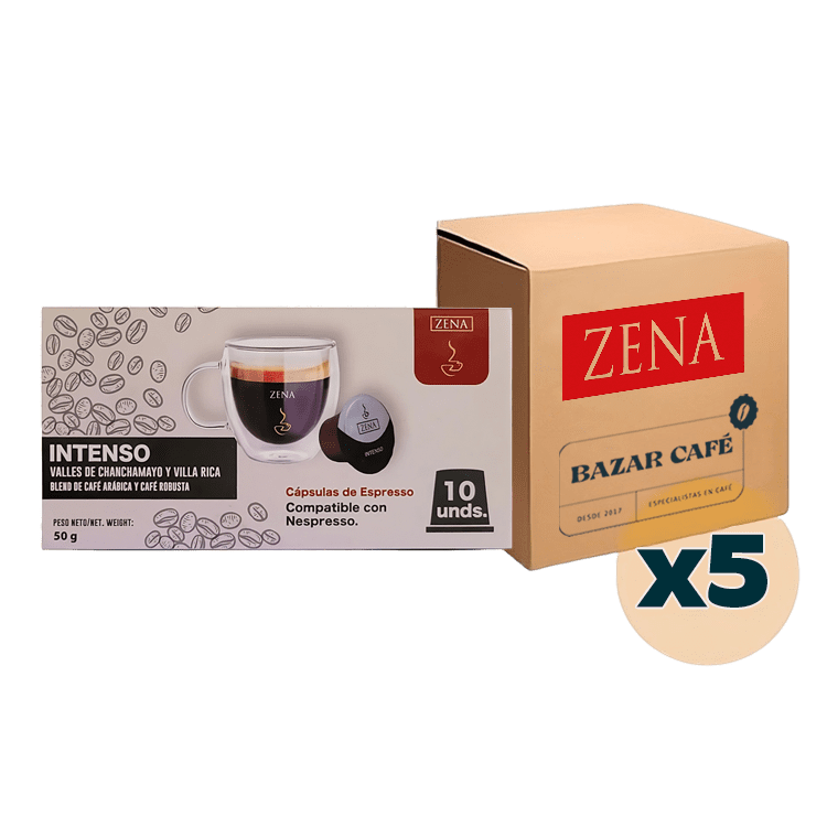 Café Zena Intenso - 50 Cápsulas Compatibles para Nespresso