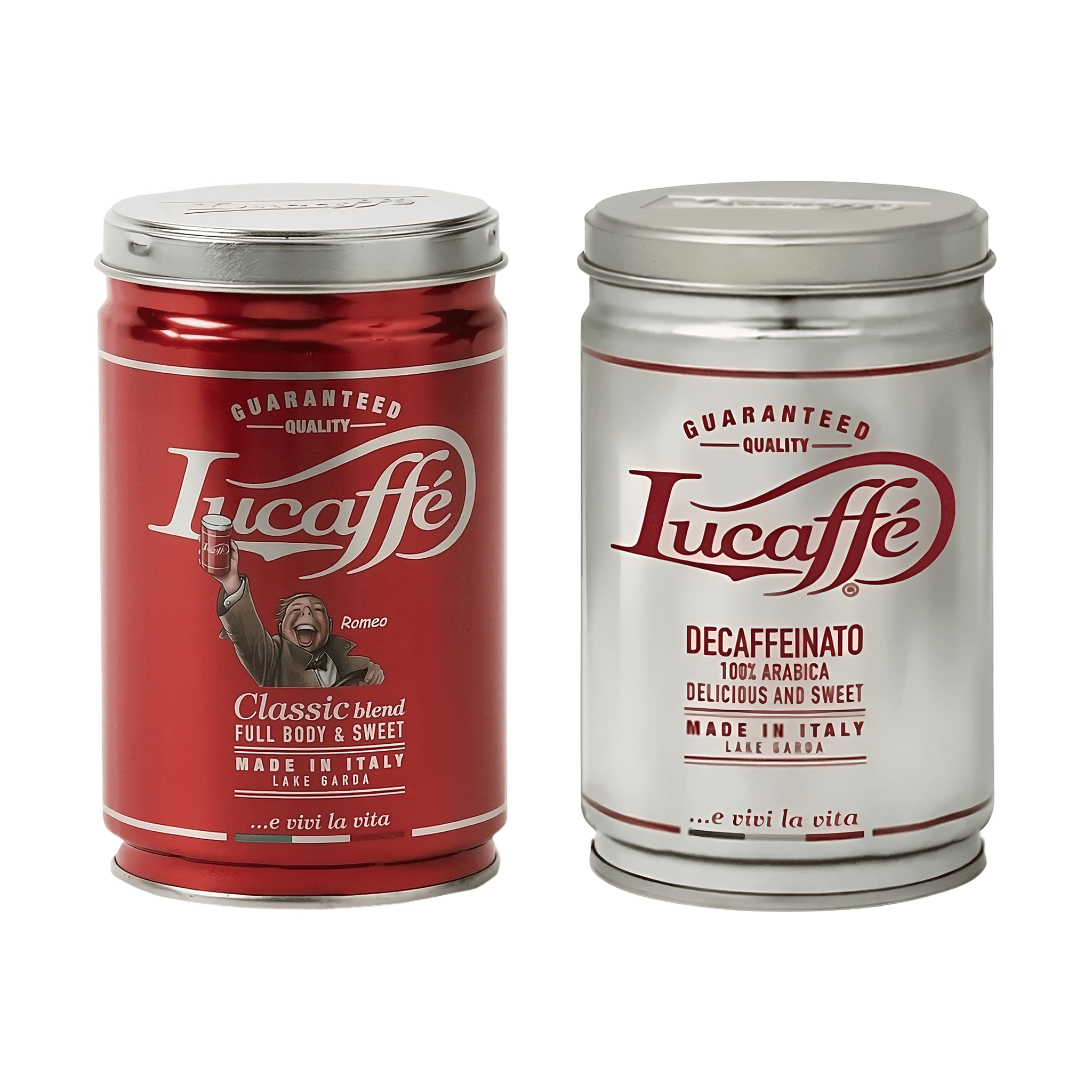 Pack 2 Lucaffe Classic y Descafeinado 250g grano molido