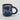 Vista frontal de Polen Studio taza Rosa Azul