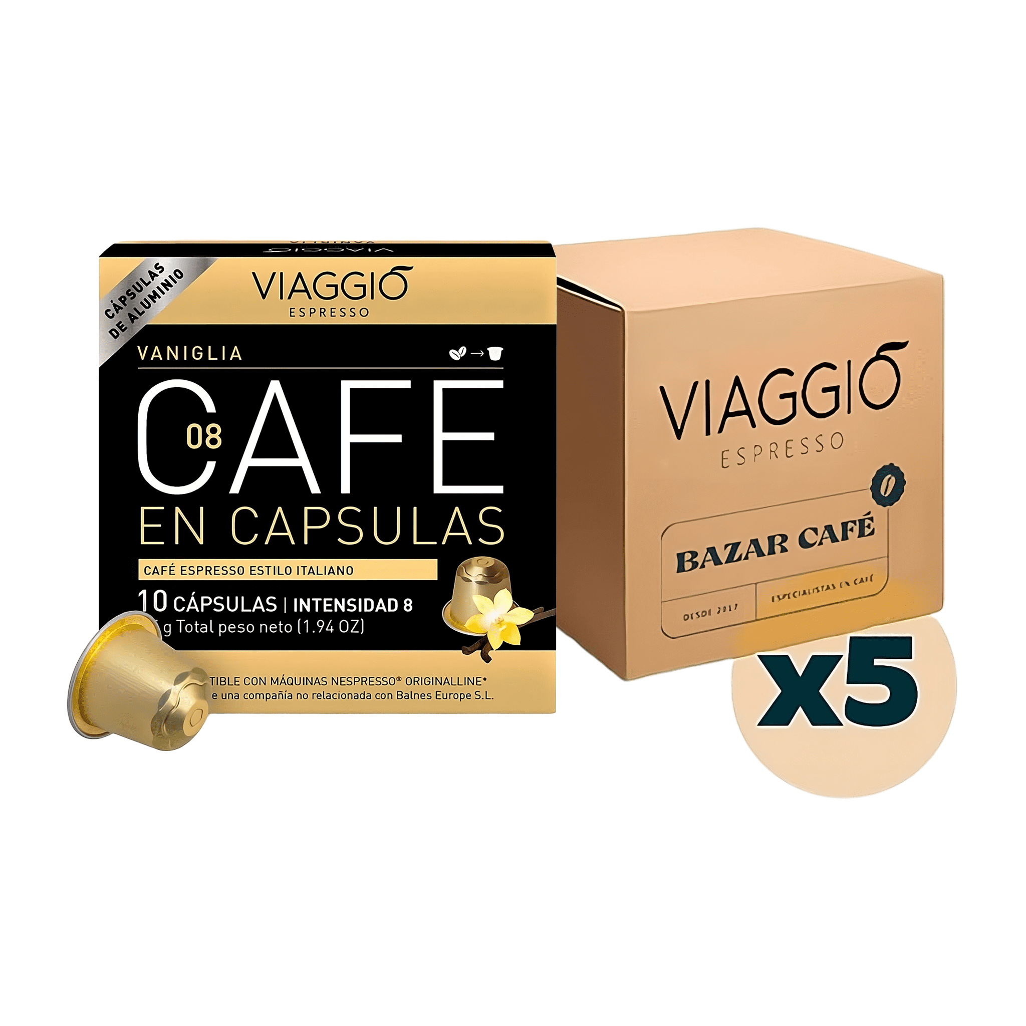 Viaggio Vaniglia - 50 Cápsulas Compatibles con Nespresso